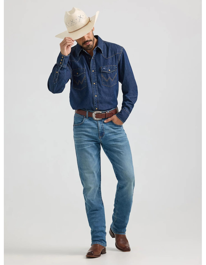 Джинсова сорочка Wrangler Classic Denim Western Snap Dark Wash Denim
