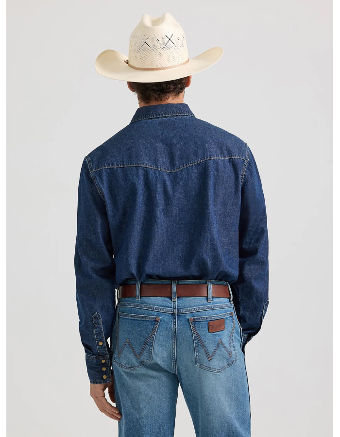 Джинсова сорочка Wrangler Classic Denim Western Snap Dark Wash Denim