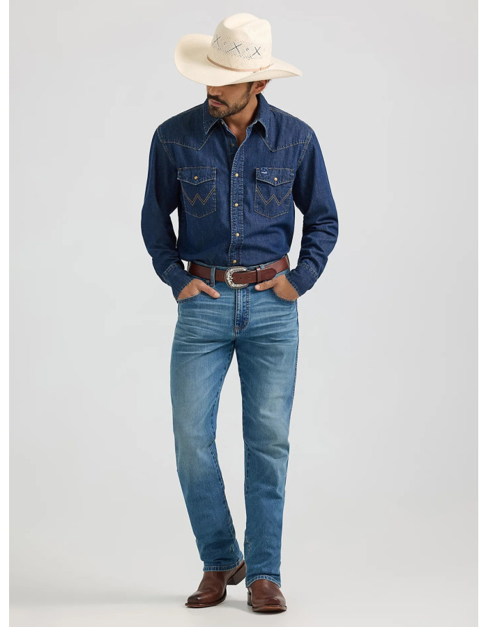 Джинсова сорочка Wrangler Classic Denim Western Snap Dark Wash Denim