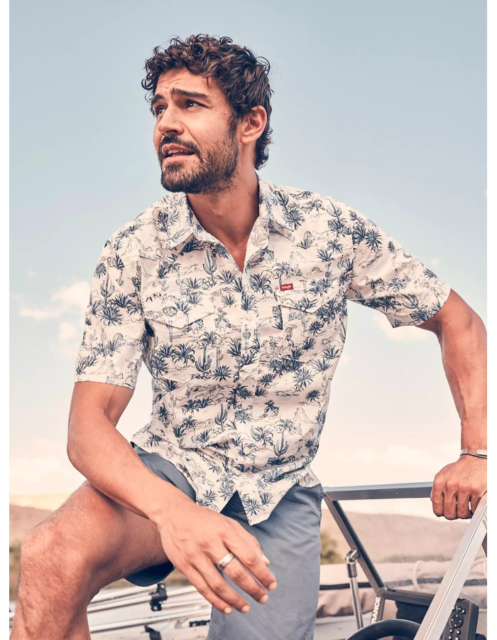 Сорочка Wrangler Men's Print Camp Shirt Cowboy Conversation