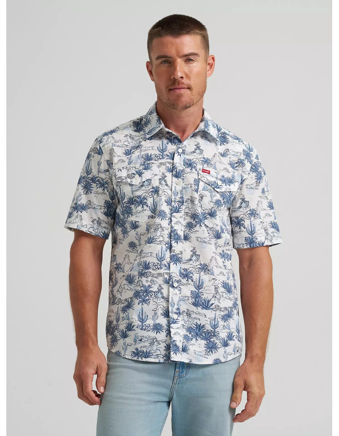 Сорочка Wrangler Men's Print Camp Shirt Cowboy Conversation