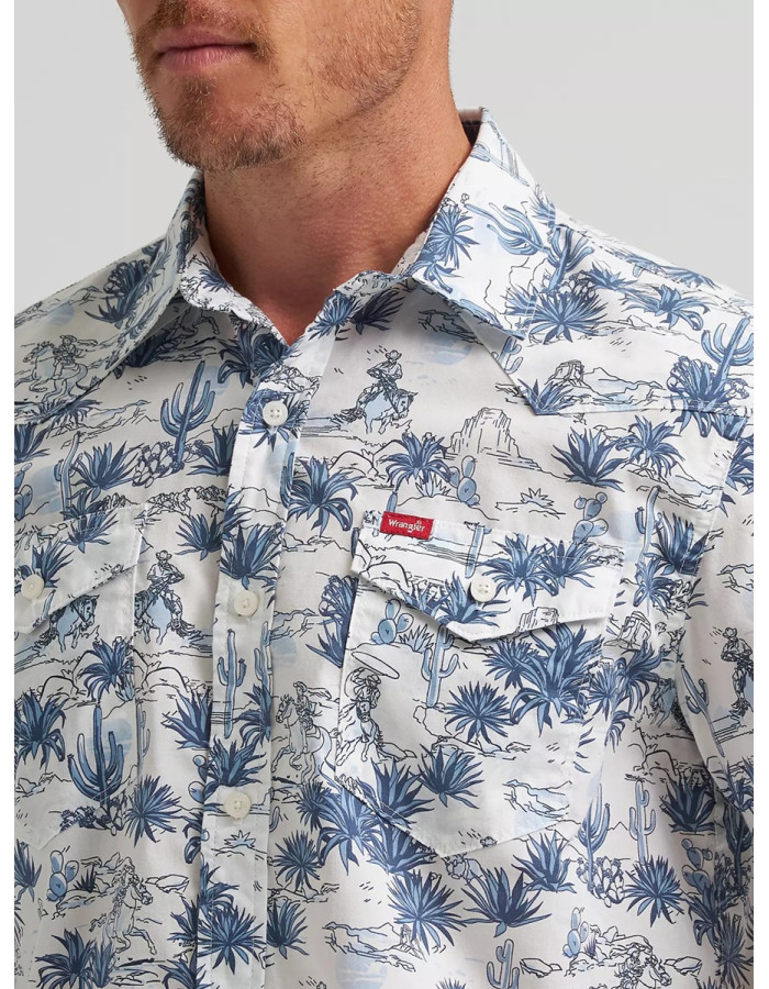 Сорочка Wrangler Men's Print Camp Shirt Cowboy Conversation