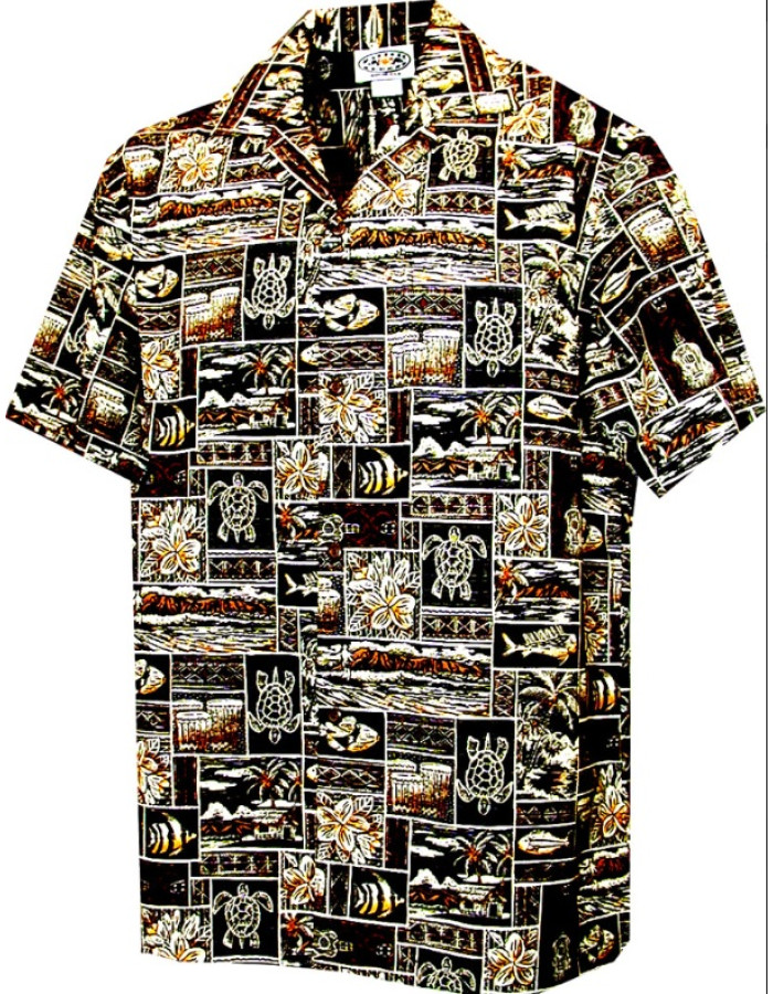 Гавайская рубашка Pacific Legend 410-4762 brown