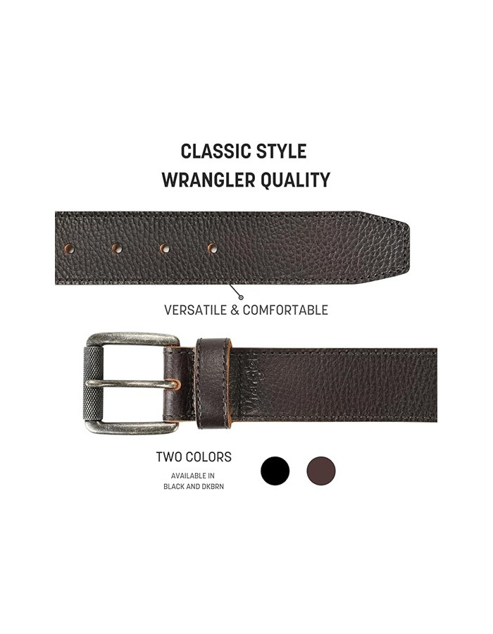 Ремінь Wrangler Men's Pebble Leather Belt, 38mm Roller Buckle LB93785WRQB