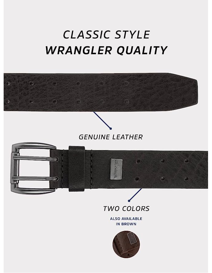 Ремінь Wrangler Men’s Logo Ornament Casual Everyday Belt for Jeans BE08007AQ
