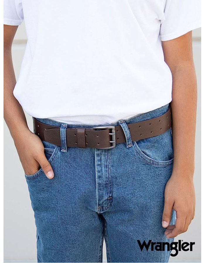 Ремінь Wrangler Men’s Logo Ornament Casual Everyday Belt for Jeans BE08007AQBR  