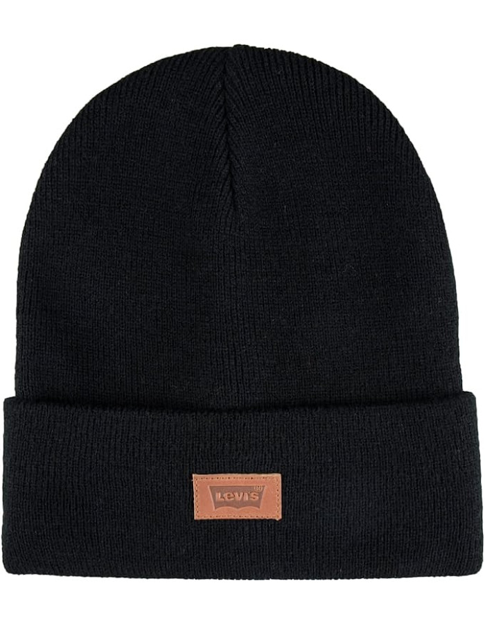 Шапка levis Men's Knit Cuffed All Season Beanie Hat Black Label