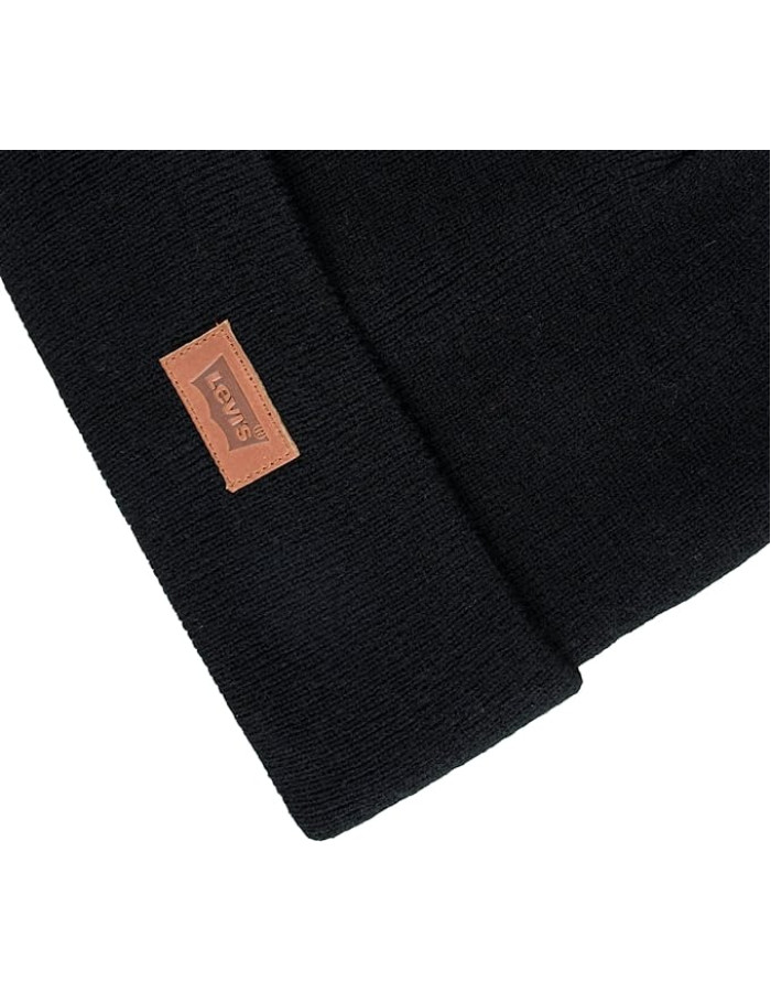 Шапка levis Men's Knit Cuffed All Season Beanie Hat Black Label