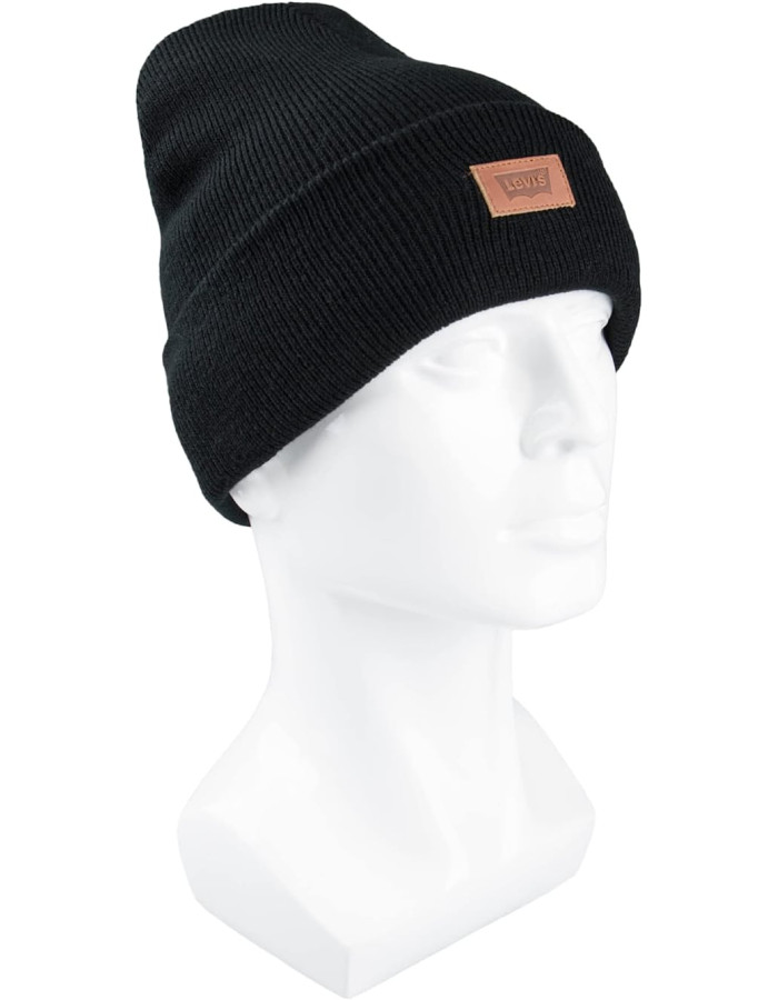 Шапка levis Men's Knit Cuffed All Season Beanie Hat Black Label
