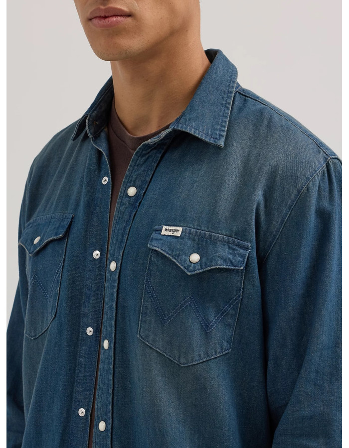 Джинсова сорочка Wrangler Western Denim Shirt Tobacco