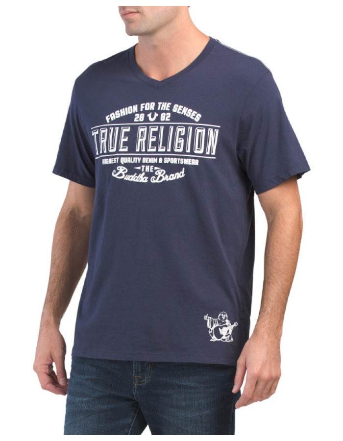 Футболка TRUE RELIGION Bring Back Short Sleeve V-neck Tee