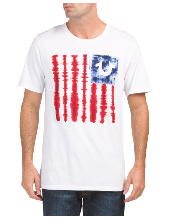 Футболка TRUE RELIGION Tie Dye Flag Crew Neck Tee