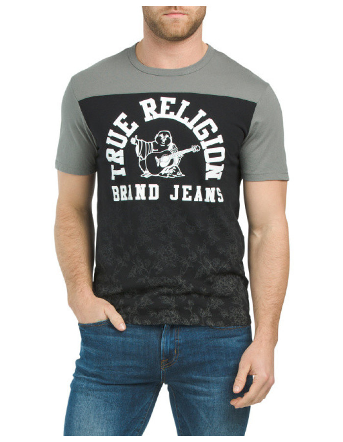 Футболка TRUE RELIGION Floral Fade Short Sleeve Football Tee
