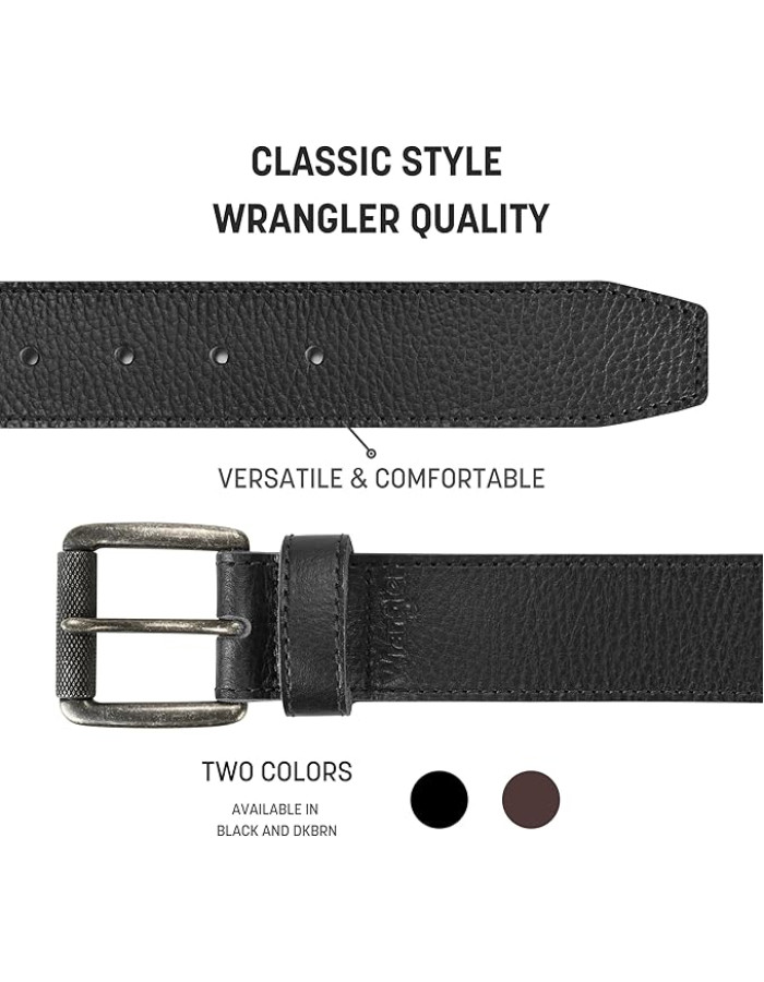 Ремінь Wrangler  Pebble Leather Belt, 38mm Roller Buckle Casual Everyday Belt for Jeans lb93785wrqc