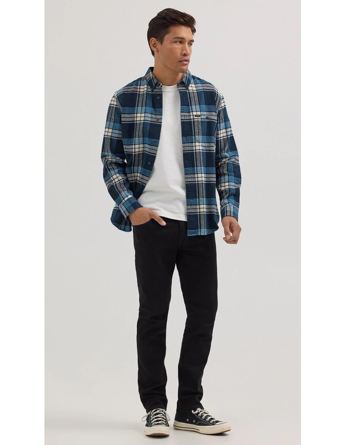 Сорочка Lee  Relaxed Fit Riveted Plaid Button Down Shirt Inky Blue