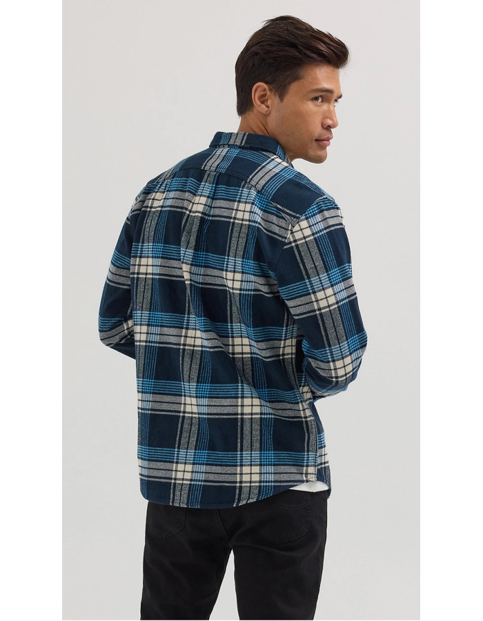 Сорочка Lee  Relaxed Fit Riveted Plaid Button Down Shirt Inky Blue