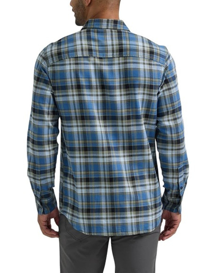 Сорочка  Lee Extreme Motion All Purpose Long Sleeve Worker Shirt Mid-century Blue Plaid  тканина фланель