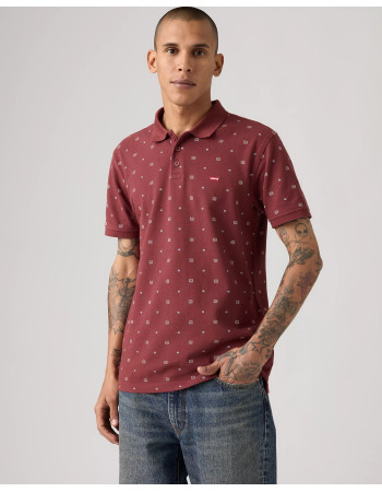Levis Men's Housemark Polo Shirt Ebba Geo Oxblood