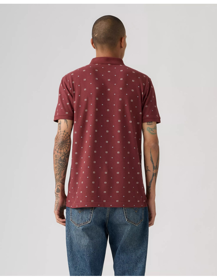 Levis Men's Housemark Polo Shirt Ebba Geo Oxblood