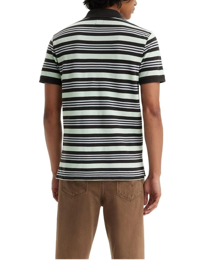Levis Men's Housemark Polo Cavern Stripe Dusty Aqua