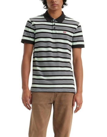 Levis Men's Housemark Polo Cavern Stripe Dusty Aqua