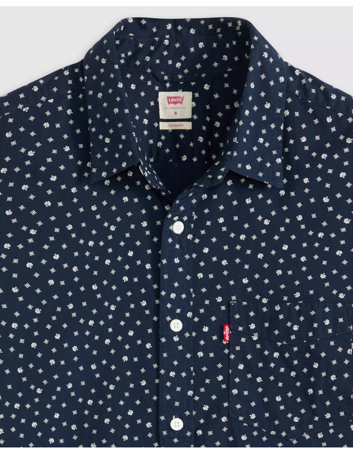 Рубашка Levis Short-sleeve Classic Standard Fit Shirt Kieran Geo Print Navy Blazer 