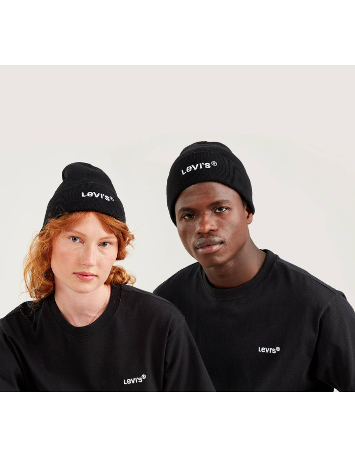 Шапка levis Wordmark Beanie Black 