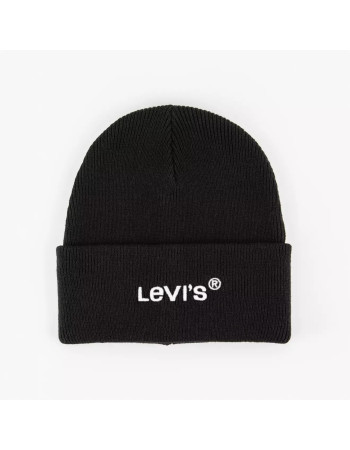 Шапка levis Wordmark Beanie Black 
