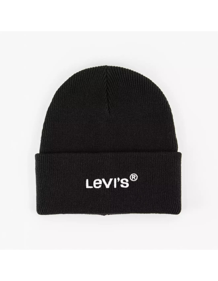 Шапка levis Wordmark Beanie Black 