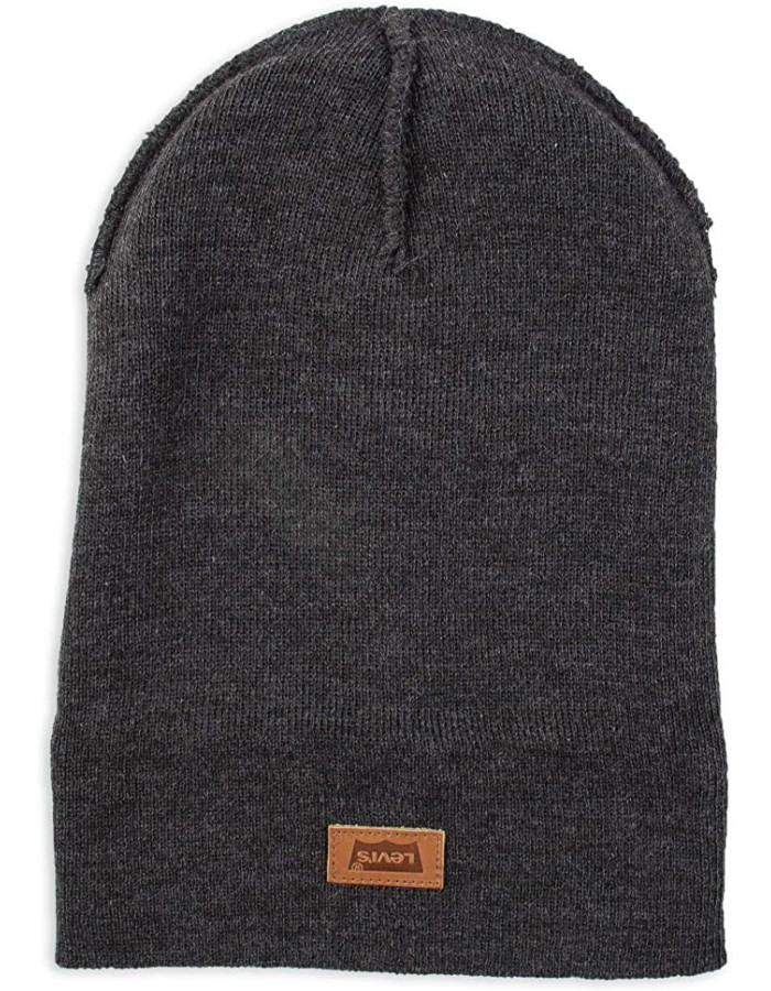 Шапка levis Men's Knit Cuffed All Season Beanie Hat Grey Solid