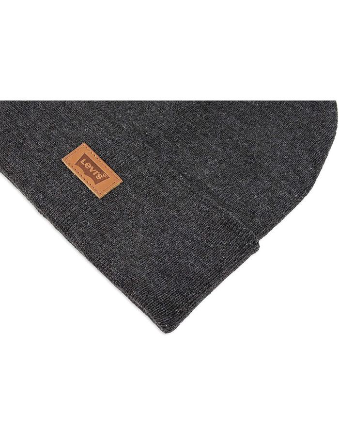 Шапка levis Men's Knit Cuffed All Season Beanie Hat Grey Solid