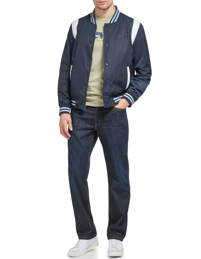 Куртка Levi's Men's Colorblock Varsity Bomber Jacket Navy Racer Stripe 