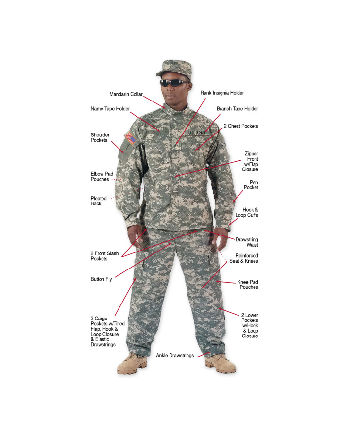 Сорочка уніформа Rothco Camo Army Combat Uniform Shirt